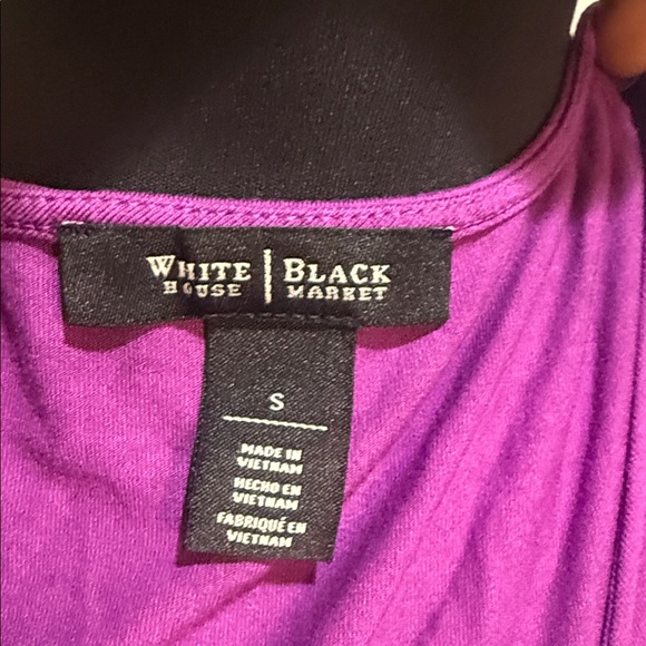 White House Black Market Purple Gathered Tank Top - Picture 2 of 5
